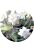 selbstklebende runde Tapete tropische Blätter und Blüten Grün und Weiß von Sanders & Sanders
