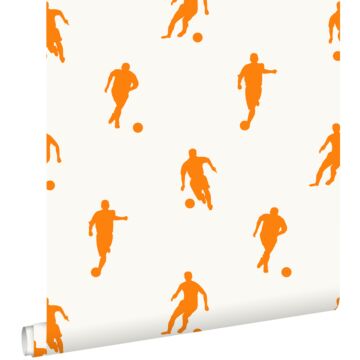 Tapete Fußballspieler Orange und Weiß von ESTAhome