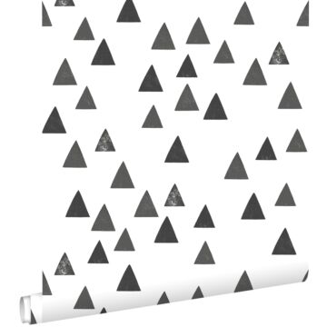 Tapete grafische Dreiecke Schwarz-Weiß von ESTAhome