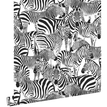 Tapete Zebras Schwarz-Weiß von ESTAhome