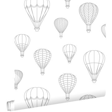 Tapete Luftballons Grau und Weiß von ESTAhome