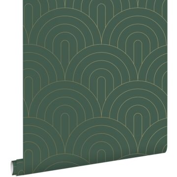 Tapete Art Decó Muster Smaragdgrün von ESTAhome