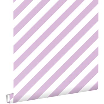 Tapete Streifen Violett und Weiß von ESTAhome
