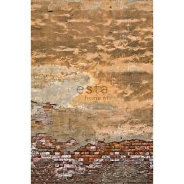 Fototapete alte toskanische Wand Orange von ESTAhome