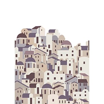 Fototapete Mediterrane Häuser Beige und Grau von ESTAhome