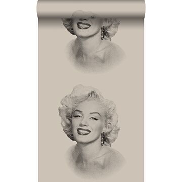 Tapete Marilyn Monroe Grau und Schwarz von Origin Wallcoverings
