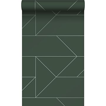 Tapete grafischen Linien Grün von Origin Wallcoverings