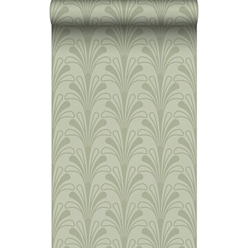 Tapete Art Decó Muster Graugrün von Origin Wallcoverings
