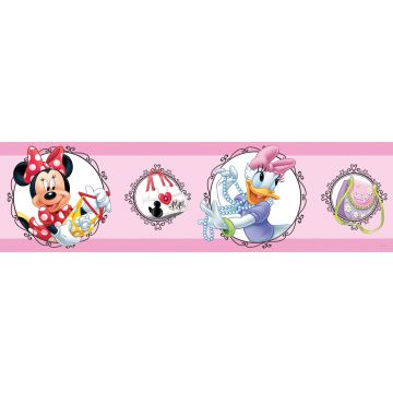 selbstklebende Tapetenbordüre Minnie Maus & Daisy Duck Rosa von Disney