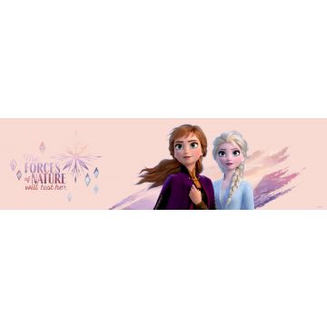 selbstklebende Tapetenbordüre Die Eiskönigin Anna & Elsa Pfirsichrosa von Disney