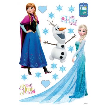 Wandtattoo Die Eiskönigin Anna & Elsa Blau, Lila und Weiß von Disney