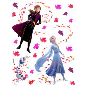 Wandtattoo Die Eiskönigin Anna & Elsa Blau, Lila und Braun von Disney