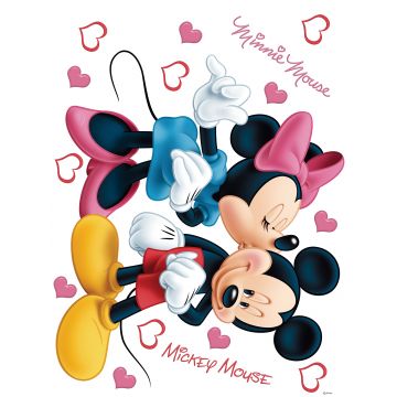Wandtattoo Minnie & Micky Maus Rosa, Rot, Gelb und Blau von Disney