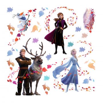 Wandtattoo Die Eiskönigin Blau, Braun und Lila von Disney