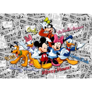 Fototapete Mickey Maus Rosa, Blau und Gelb von Disney
