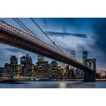 Fototapete Skyline von New York Blau, Gelb und Grau von Sanders & Sanders
