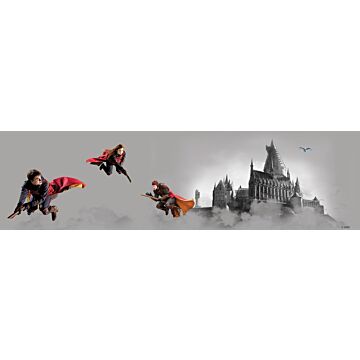 selbstklebende Tapetenbordüre Harry Potter Hogwarts Grau und Rot von Sanders & Sanders