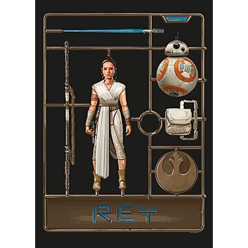 Poster Star Wars Toy Rey Braun von Komar