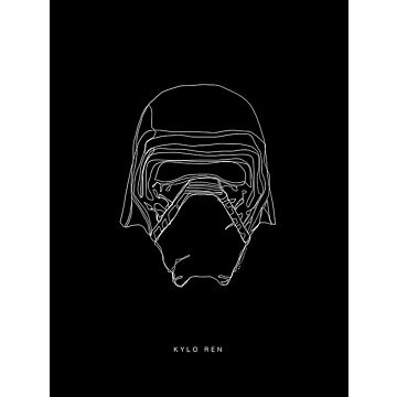 Poster Star Wars Lines Dark Side Kylo Schwarz-Weiß von Sanders & Sanders