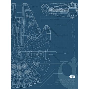 Poster Star Wars Blueprint Falcon Dunkelblau von Sanders & Sanders