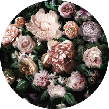 selbstklebende runde Tapete Blumen-Couture Rosa und Grün von Sanders & Sanders