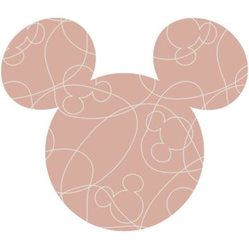 selbstklebende runde Tapete Mickey Mouse Hellrosa von Komar