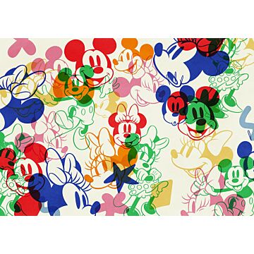 Fototapete Mickey & Minnie Mouse Blau, Grün und Rot von Komar